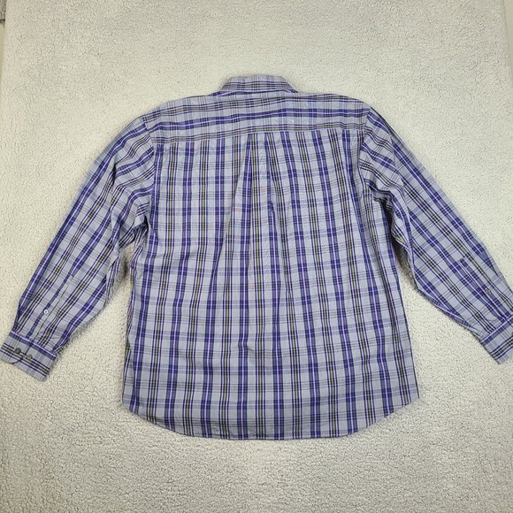 Alan Flusser Shirt Mens XL Purple Long Sleeve Button Down Cotton - Picture 2 of 14